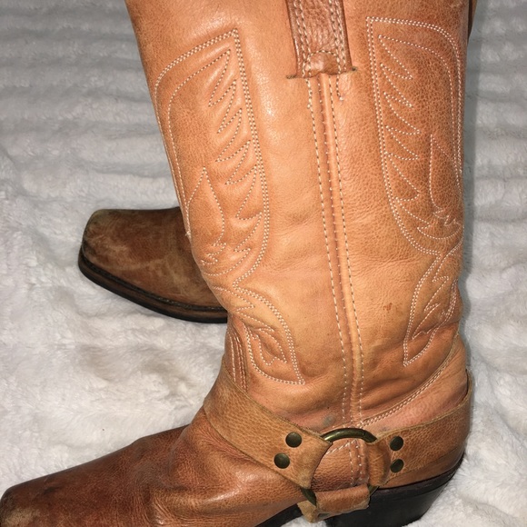 Frye RARE Vintage Coral Embroidered Eagle Phenix Rising Harness Riding Boot  8.5 - Picture 4 of 14